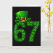 Carte Mème drôle Six Sept 67 Saint-Patrick Shamrocks (Fleur jaune)