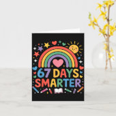 Carte Mème du 67e jour d'école 67 jours plus intelligent (Fleur jaune)
