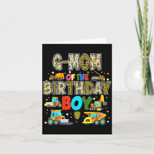 Carte Mémé du garçon qui fête son anniversaire ouvrier d