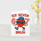Carte Meme Funny 67 Six Seven Bruh Heart Valentines Men  (Fleur jaune)