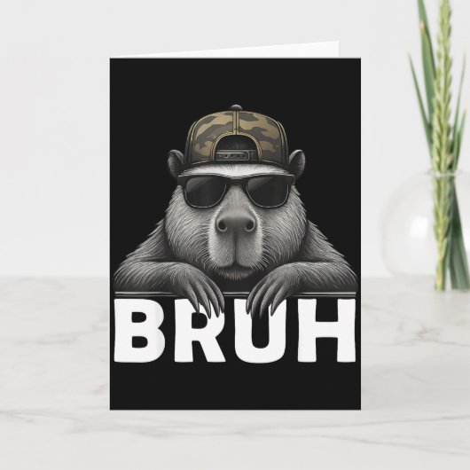 Carte Mème graphique drôle Capybara Bruh pour garçons fi (Devant)