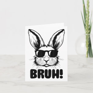 Carte Mème Graphique Drôle Jour de Pâques Bunny Bruh Pou