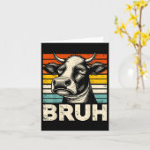 Carte Mème Graphique Drôle Vache Bruh Pour Garçons Fille (Fleur jaune)