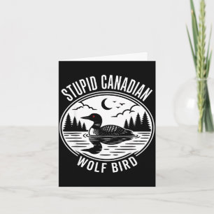 Carte Mème idiot de hockey sur loup canadien fou oiseau
