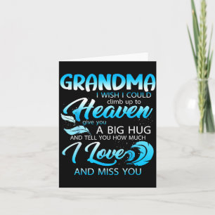Carte Mémé je t'aime tu me manques au ciel donne un gros