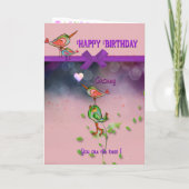 Carte Mémé Joliment Rose Violet Anniversaire (Dos)