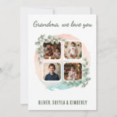 Carte Mémé nous t'aimons 6 Collage de photos Eucalyptus (Devant)