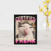 Carte Mème Offensive Mèmes de félin Freak Certifié Mat D (Fleur jaune)