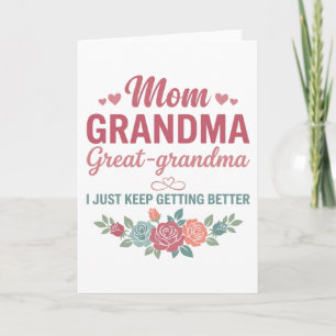 Carte Mémé pour femmes maman mémé arrière-grand-mère