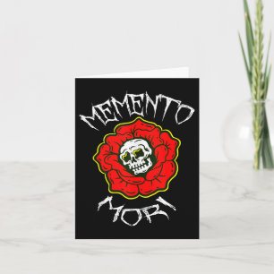 Carte Memento Mori Fleur de tatouage traditionnelle &amp