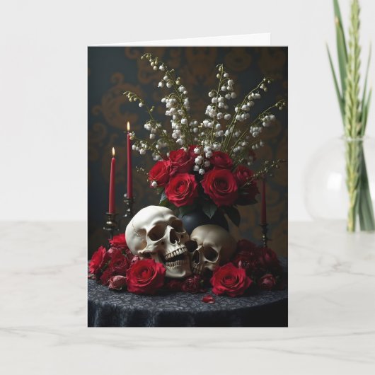 Carte Memento Mori Tableau Anniversaire gothique (Devant)