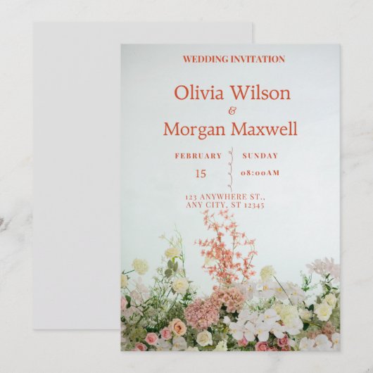 Carte mémo à plat pour sauvegarde de la date (Devant / Derrière)