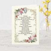 Carte Mémoire catholique Vierge Marie Prière Roses roses (Fleur jaune)