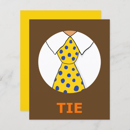 Carte mémoire cravate pour le mot syllabe initial  (Devant / Derrière)