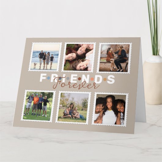Carte Mémoire de collage photo d'amis modernes pour touj (Devant)