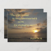 Carte mémoire de verset biblique au lever du solei (Devant / Derrière)