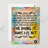 Carte mémoire de verset biblique Jacques 1:25 - Ca (Devant / Derrière)