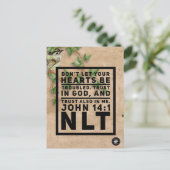 Carte mémoire de verset biblique Jean 14:1 - Carte (Debout devant)