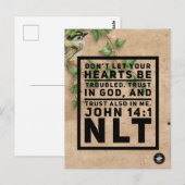 Carte mémoire de verset biblique Jean 14:1 - Carte (Devant / Derrière)