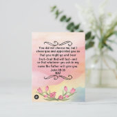 Carte mémoire de versets bibliques pour Jean 15:16 (Debout devant)