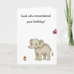 Carte Mémoire d'éléphant drôle Âge Burn