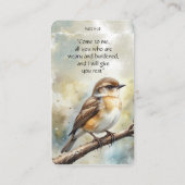 Carte mémoire mémorial Aquarelle Oiseaux (Dos)