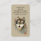 Carte mémoire Memorial Aquarelle Wolf Animaux (Dos)