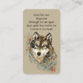 Carte mémoire Memorial Aquarelle Wolf Animaux (Dos)