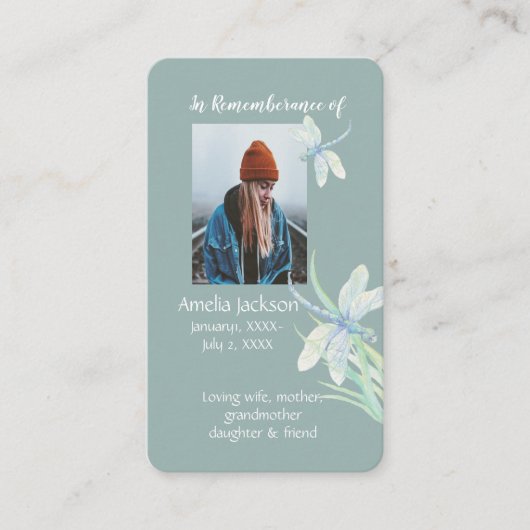 Carte mémoire Memorial Christian Dragonfly (Devant)