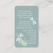 Carte mémoire Memorial Christian Dragonfly (Dos)