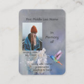 Carte mémoire Mémorial Fleurs blanches colibris (Devant)