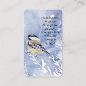 Carte mémoire mémorial Oiseau de chickadee (Dos)