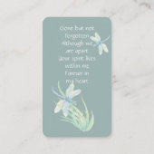 Carte mémoire Memorial Watercolor (Dos)