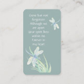 Carte mémoire Memorial Watercolor (Dos)