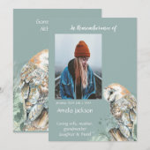 Carte mémoire Memorial Watercolor Chouette de l'ét (Devant / Derrière)