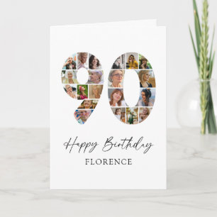 Carte mémoire photo personnalisée pour les 90 ans