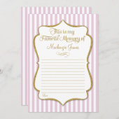 Carte mémoire préférée Anniversaire Souvenirs Or r (Devant / Derrière)