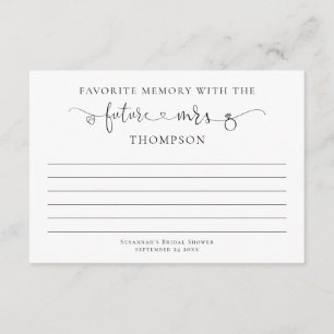 Carte Mémoire Préférée Avec Futur Mme Fête des mariées