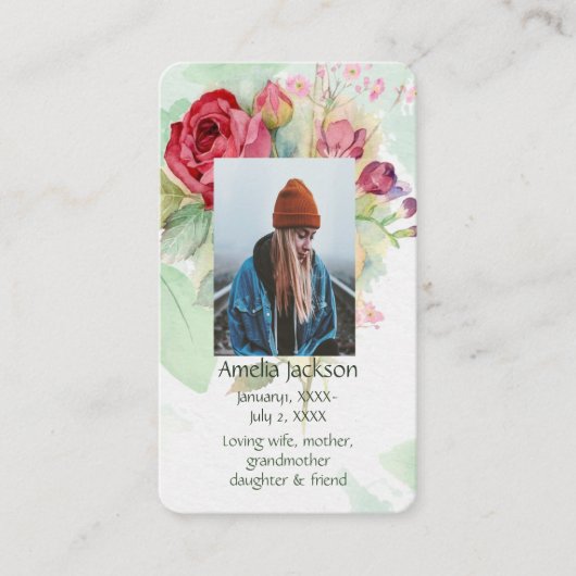 Carte mémoire Rose Fleurs de jardin Floral (Devant)