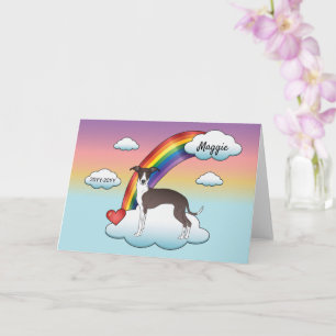 Carte Mémorial arc-en-ciel de lévrier italien Seal et bl