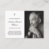 Carte Memorial avec funérailles photo (Devant)