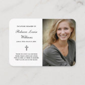 Carte Mémorial avec photo Funéraire Blanc (Devant)