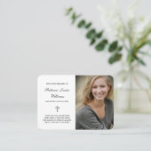 Carte Mémorial avec photo Funéraire Blanc (Debout devant)