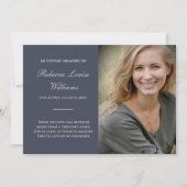 Carte Mémorial avec photo Funéraire gris bleu (Devant)