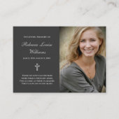 Carte Mémorial avec photo Funéraire Gris Charbon (Devant)