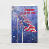 Carte Memorial Day avec trois drapeaux (Devant)