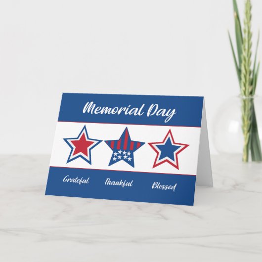 Carte Memorial Day Grateful and Blessed With Patriotic (Devant)