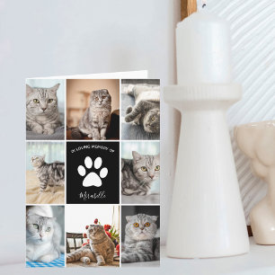 Carte Mémorial de chat Collage de photos personnalisées 