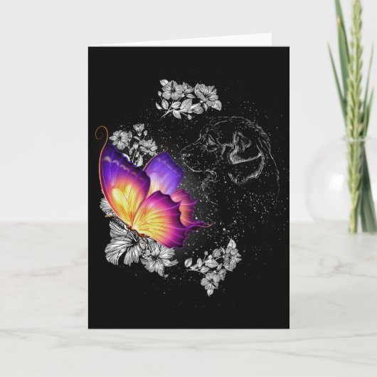 Carte Mémorial de chien Beagles avec papillon Chien au c (Devant)