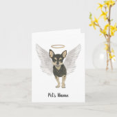 Carte Mémorial de la Sympathie de Black & Tan Chihuahua (Fleur jaune)